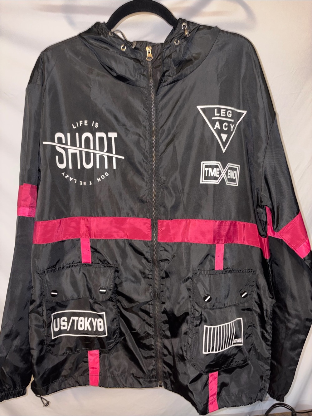 Legacy Designer Windbreaker Black Jacket (L)